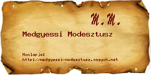 Medgyessi Modesztusz névjegykártya